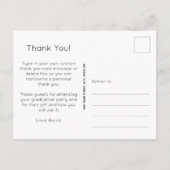 手書きレタリング写真 卒業お礼 ポストカード (裏面)