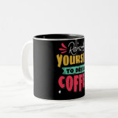 手書きレタリング-やる気を起こさせるタイポグラフィマグカップ ツートーンマグカップ (正面左)