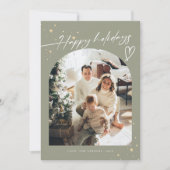 手書きレタリング ハッピー ホリデイズ クリスマス 5枚の写真 (正面)