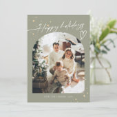 手書きレタリング ハッピー ホリデイズ クリスマス 5枚の写真 (スタンド正面)