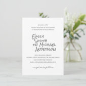 手書きレタータプレス写真ウェディング招待状 招待状 (スタンド正面)