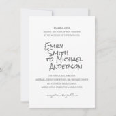 手書きレタータプレス写真ウェディング招待状 招待状 (正面)