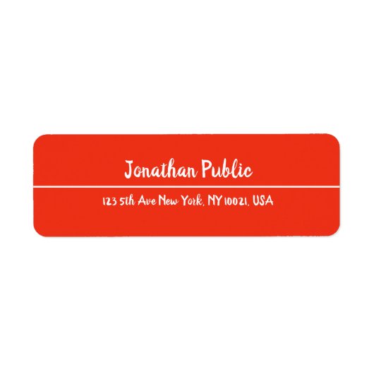 手書きレッドクリスマステンプレート差出人住所 ラベル (正面)