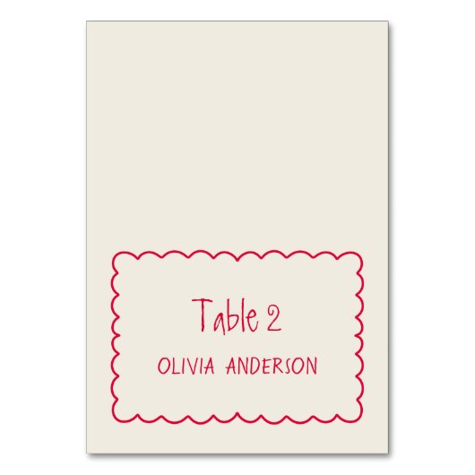 手書きレトロおもしろいファンキープレイス テーブルナンバー (正面)