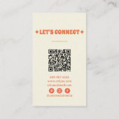 手書きレトロカラフルQRコードフローラユニーク 名刺 (裏面)