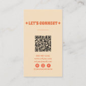 手書きレトロカラフルQRコードボホはっきりしたフローラ 名刺 (裏面)