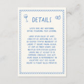 手書きレトロスケッチ青結婚の詳細 エンクロージャーカード (正面)