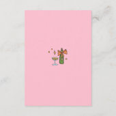 手書きレトロピンクQRコード結婚の情報 エンクロージャーカード (裏面)