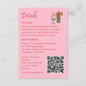 手書きレトロピンクQRコード結婚の情報 エンクロージャーカード (正面)