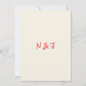 手書きレトロファンキーユニーク予測できなの結婚値 招待状 (裏面)