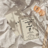 手書きレトロファンキーユニーク予測できなの結婚値 招待状