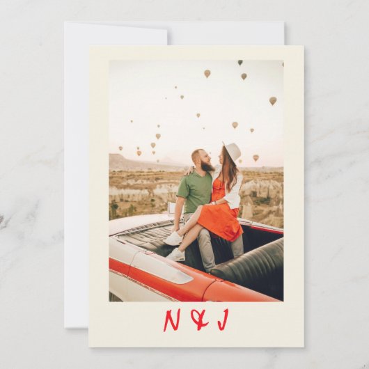 手書きレトロファンキー予測できなトレンディー結婚の 招待状 (裏面)