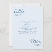 手書きレトロミニマリスト結婚モノクロ 招待状 (正面)