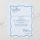 手書きレトロミニマリスト結婚モノクロ 招待状 (正面/裏面)