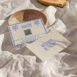 手書きレトロ予測できな落書きQRコー結婚ド 出欠カード