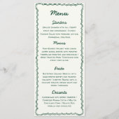 手書きレトロ緑の手書き結婚のメニュー メニュー (裏面)