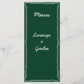 手書きレトロ緑の手書き結婚のメニュー メニュー (正面)