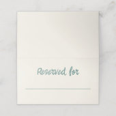 手書きレトロ緑結婚色の表 プレイスカード (外部開封)