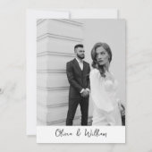 手書きレトロ落書き結婚写真 招待状 (裏面)