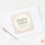 手書きレトロ ウェディング レクタングラーステッカー スクエアシール (封筒)