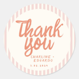 手書きレトロ ウェディング レクタングラー スティッカー ラウンドシール