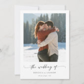 手書きロマンティックフォト冬の結婚式 招待状 (正面)