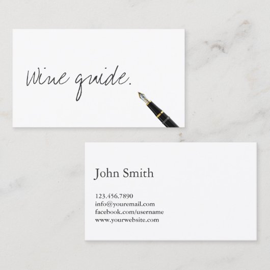 手書きワインテイスティング名刺 名刺 (正面/裏面)