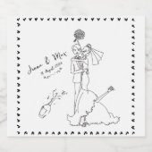 手書きワイ結婚ンラベル スパークリングワインラベル (シングルラベル)