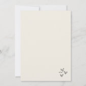 手書きヴィンテージお洒落結婚の 招待状 (裏面)