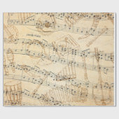 手書きヴィンテージシート音楽ノート ラッピングペーパー (フラット)