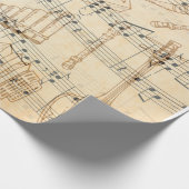 手書きヴィンテージシート音楽ノート ラッピングペーパー (角)