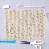 手書きヴィンテージシート音楽ベージュティッシュペーパー 薄葉紙 (クラフト)