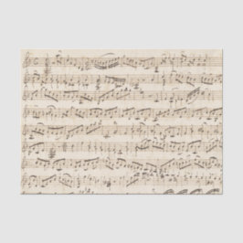 手書きヴィンテージシート音楽ベージュティッシュペーパー 薄葉紙