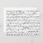 手書きヴィンテージシート音楽(白) ポストカード (正面/裏面)