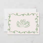 手書きヴィンテージフランスのグお洒落ロ結婚ング 出欠カード (裏面)