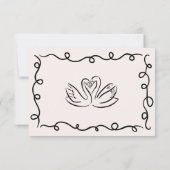 手書きヴィンテージフランスのブラックお洒落結婚ズ 出欠カード (裏面)