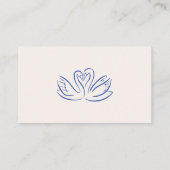 手書きヴィンテージフランスのブルーお洒落結婚ズ エンクロージャーカード (裏面)