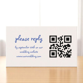 手書きヴィンテージフランスのブルーお洒落結婚ズ エンクロージャーカード