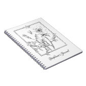 手書きヴィンテージフローライラストレーション（名前） ノートブック (右側)