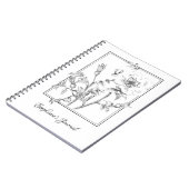 手書きヴィンテージフローライラストレーション（名前） ノートブック (左側)