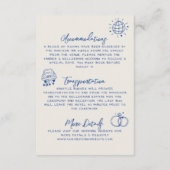 手書きヴィンテージブルー結婚の詳細 エンクロージャーカード (裏面)