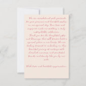 手書きヴィンテージレトロリボン結婚落書き サンキューカード (裏面)