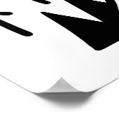 手書きヴィンテージ山と木。 ポスター (角)