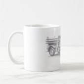 手書きヴィンテージ消防車のスケッチ コーヒーマグカップ (左)