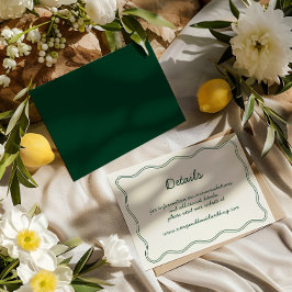 手書きヴィンテージ緑の手書き詳細 エンクロージャーカード