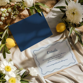 手書きヴィンテージ青い手書き詳細 エンクロージャーカード