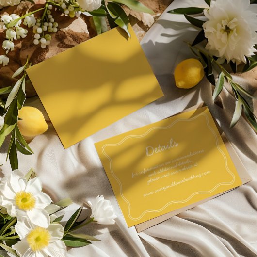 手書きヴィンテージ黄色の手書き詳細 エンクロージャーカード
