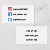 手書きヴィンテージInstagram Twitter Facebook 名刺 (正面/裏面)