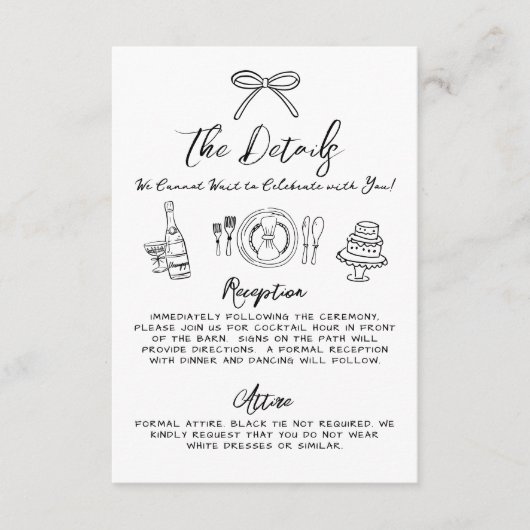 手書き予測できなのお洒落結婚詳細 エンクロージャーカード (正面)