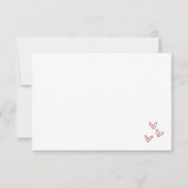 手書き予測できなレッドお洒落結婚ズ 出欠カード (裏面)